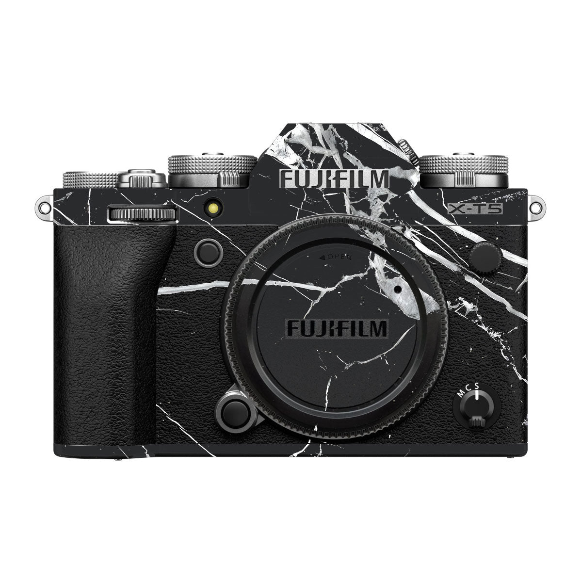 White Veins on Black FujiFilm X-T5 Camera Skin