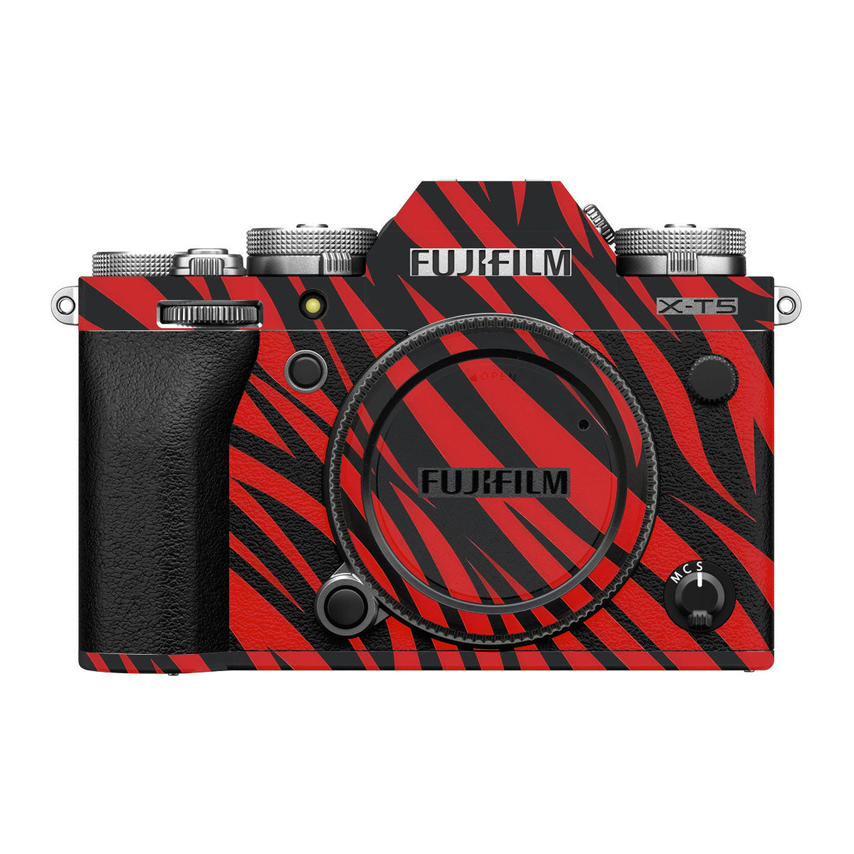 Red and Black Stripes FujiFilm X-T5 Camera Skin