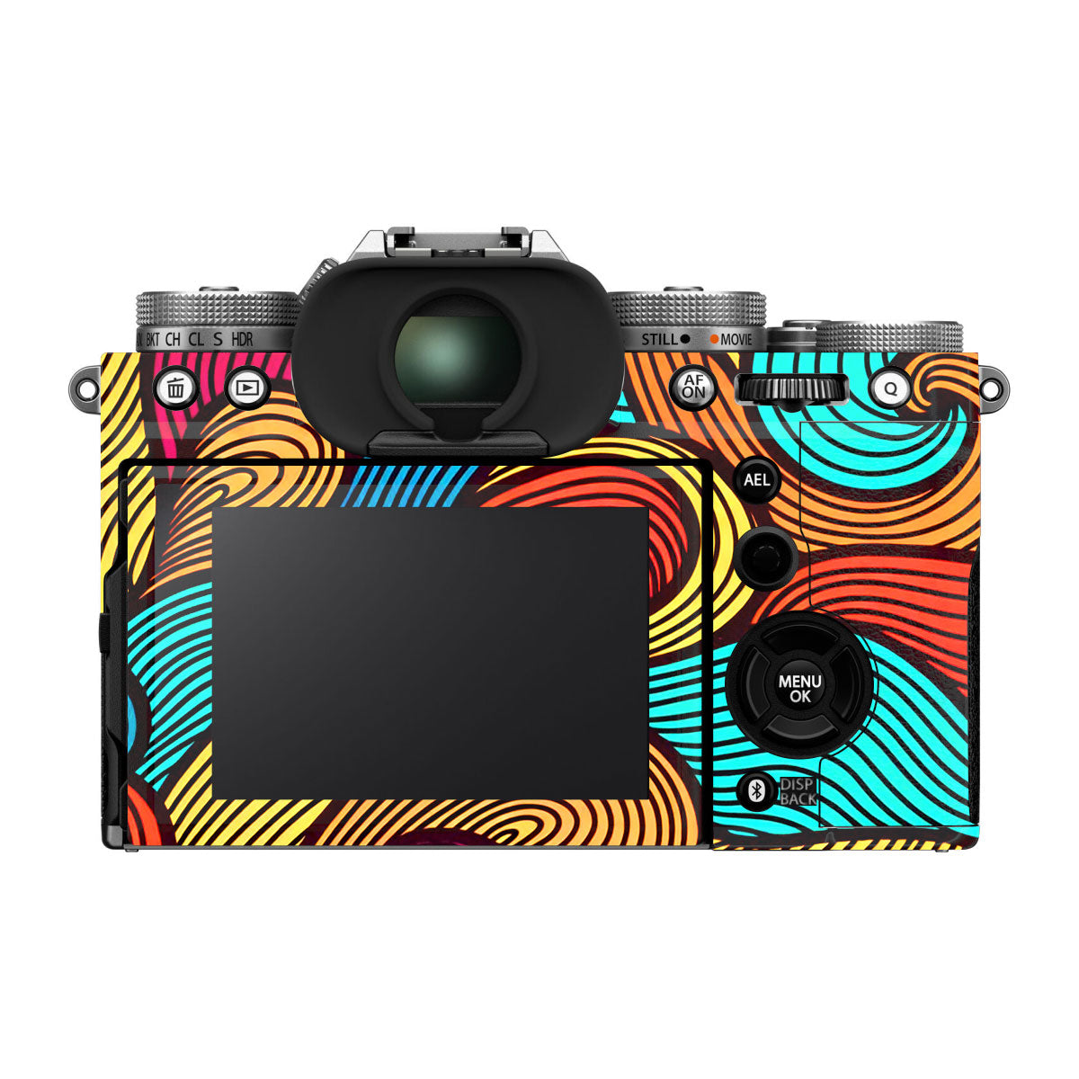 Retro Colorful Doodle Art Pattern FujiFilm X-T5 Camera Skin