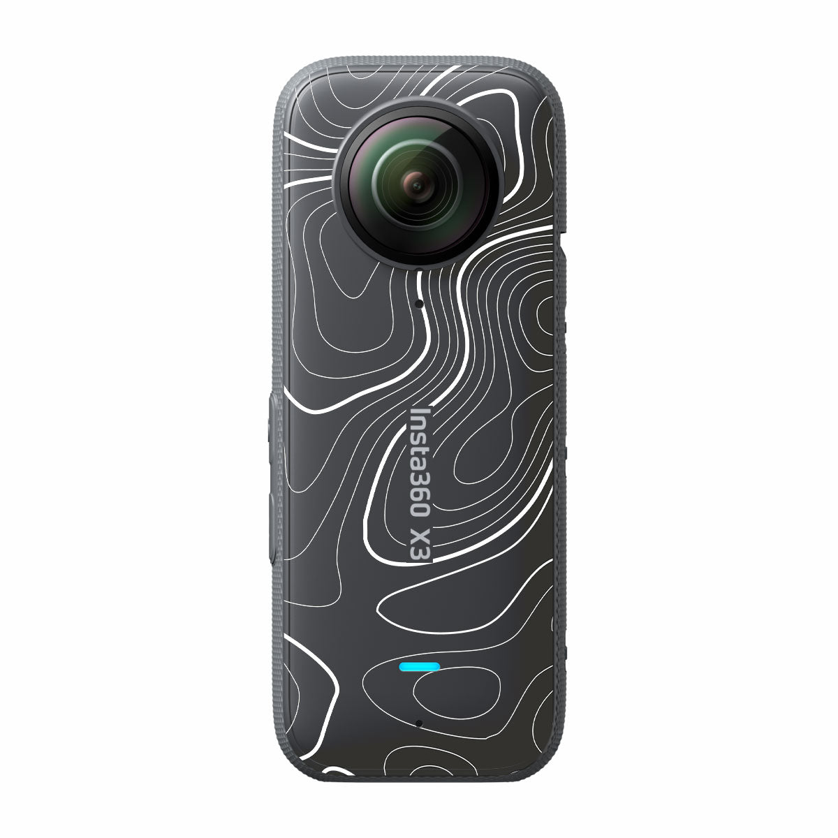 Grayscale Topographic Lines Insta360 X3 Camera Skins