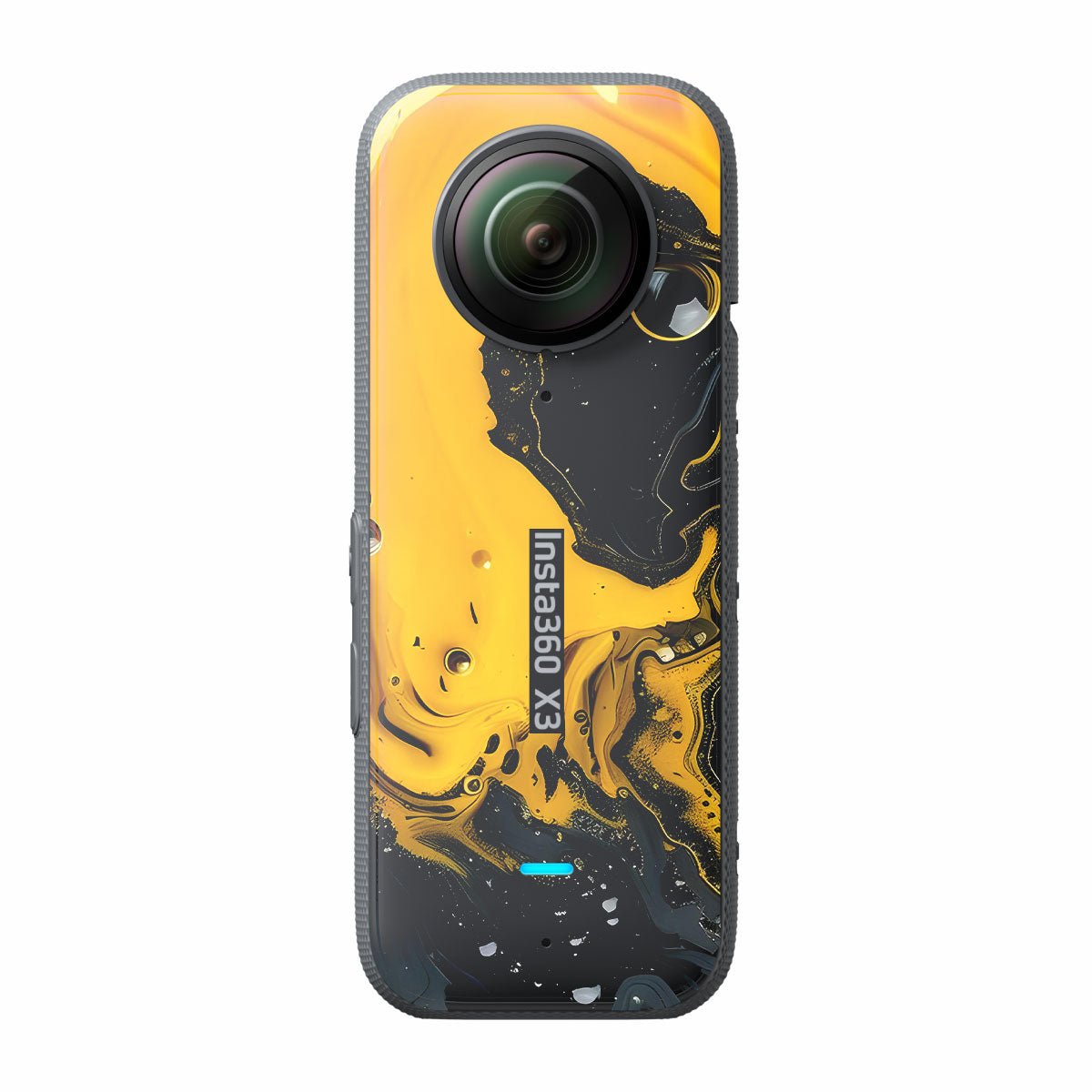 Yellow and Black Paint Swirls Insta360 X3 Camera Skins