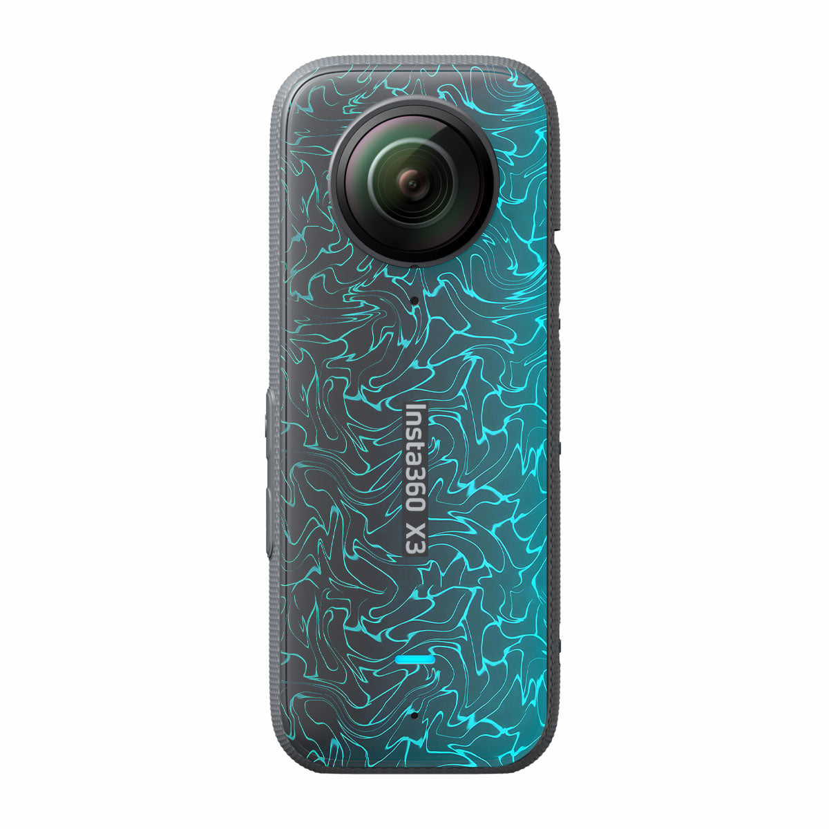 Cyan Blue to Black Gradient Insta360 X3 Camera Skins