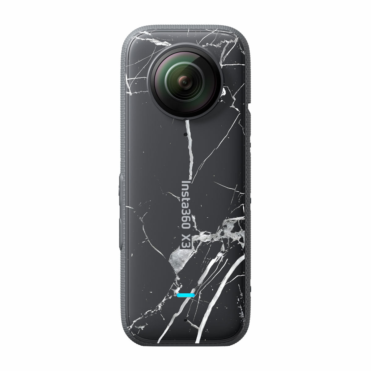 White Veins on Black Insta360 X3 Camera Skins