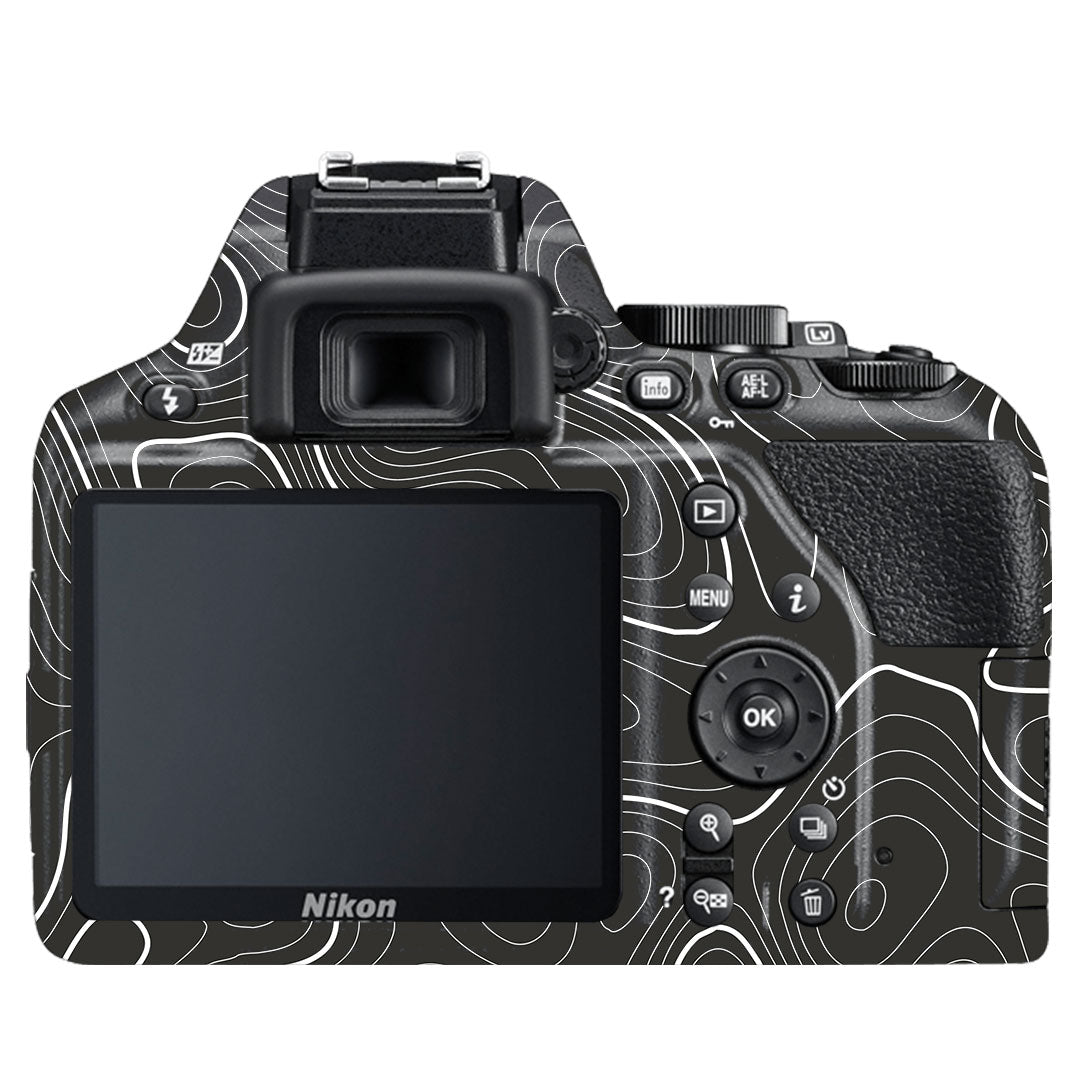 Grayscale Topographic Lines Nikon D3500 Camera Skin