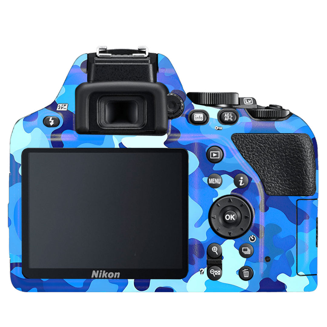 Arctic Blue Camo Pattern Nikon D3500 Camera Skins