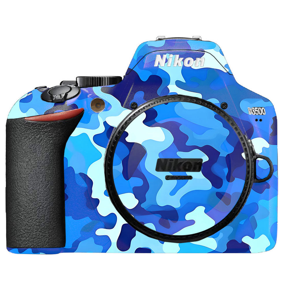 Arctic Blue Camo Pattern Nikon D3500 Camera Skins