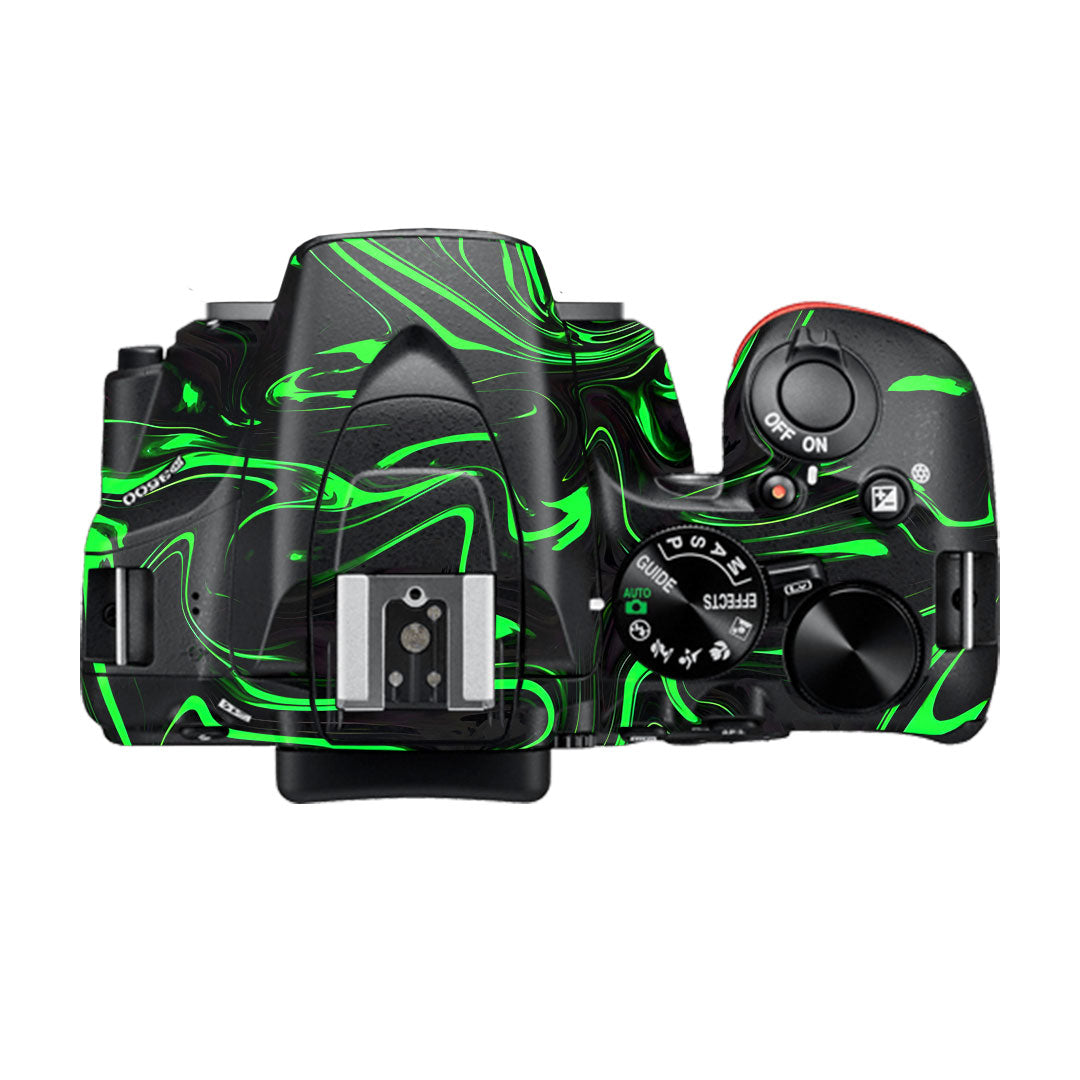 Green Liquid Pattern Nikon D3500 Camera Skin