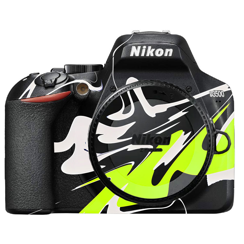 Neon Green and Black Pattern Nikon D3500 Camera Skin