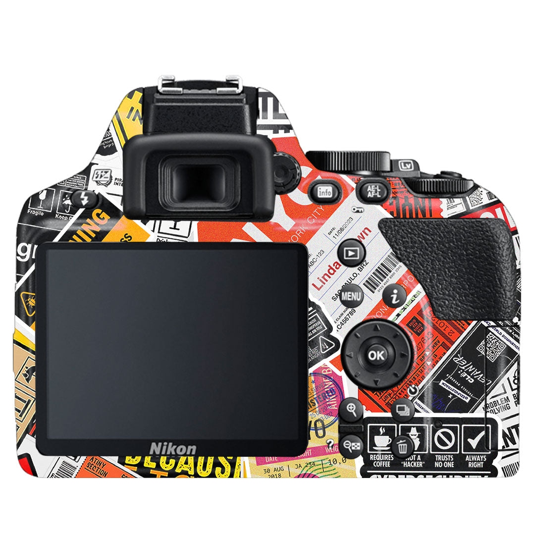 Tech Aesthetic Sticker Collage Nikon D3500 Camera Skin