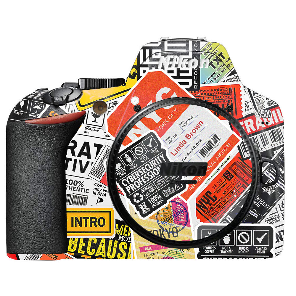 Tech Aesthetic Sticker Collage Nikon D3500 Camera Skin