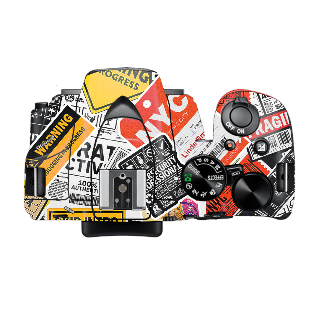 Tech Aesthetic Sticker Collage Nikon D3500 Camera Skin