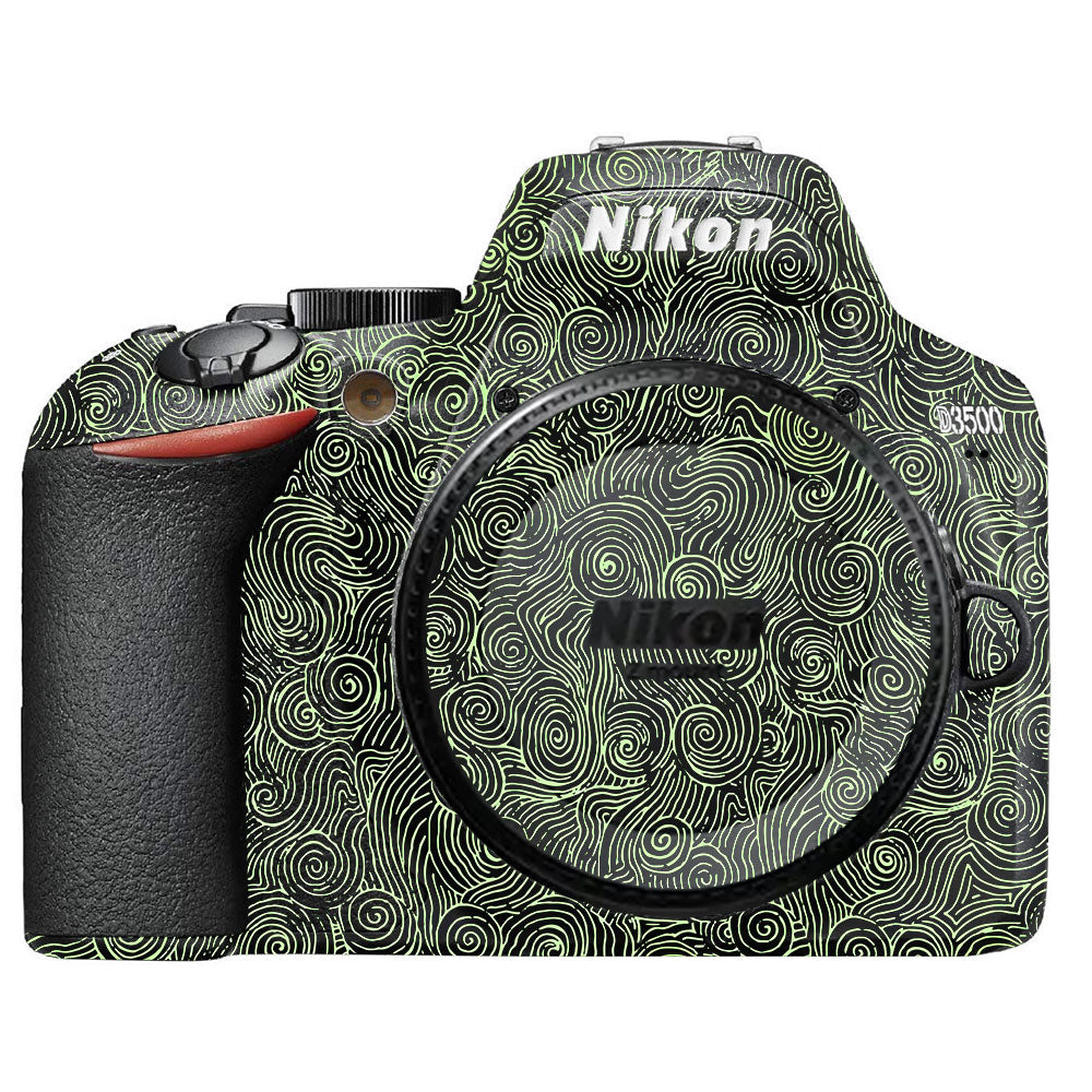 Green Spirals Nikon D3500 Camera Skin