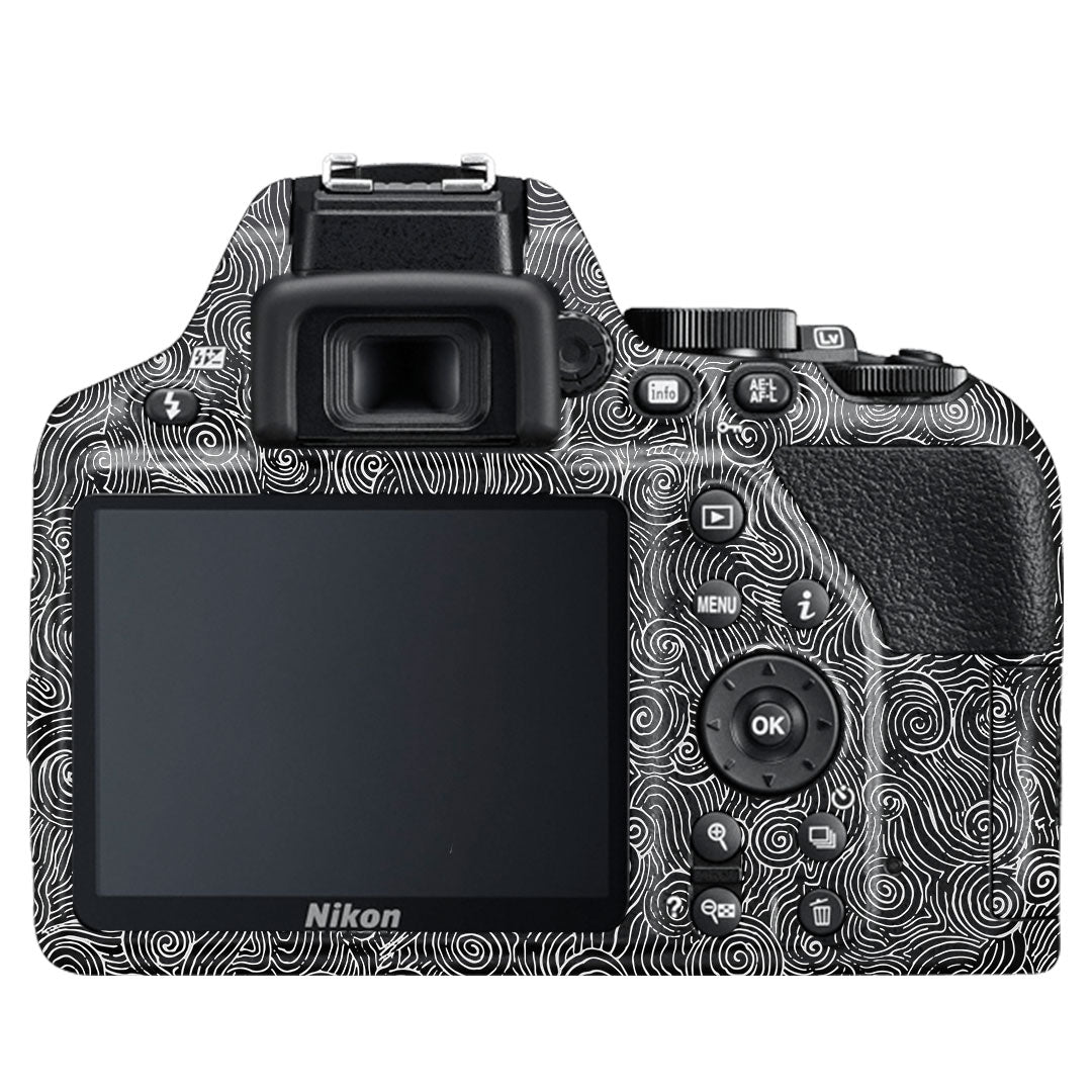 White Spirals Nikon D3500 Camera Skin