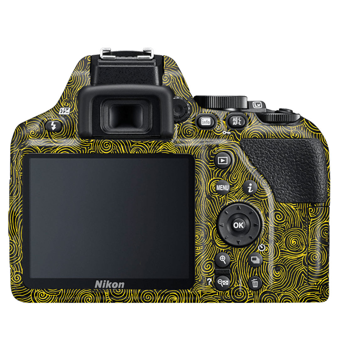 Yellow Spirals Nikon D3500 Camera Skin