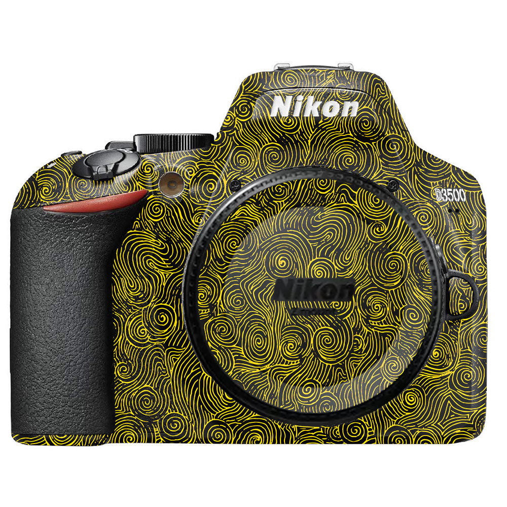 Yellow Spirals Nikon D3500 Camera Skin
