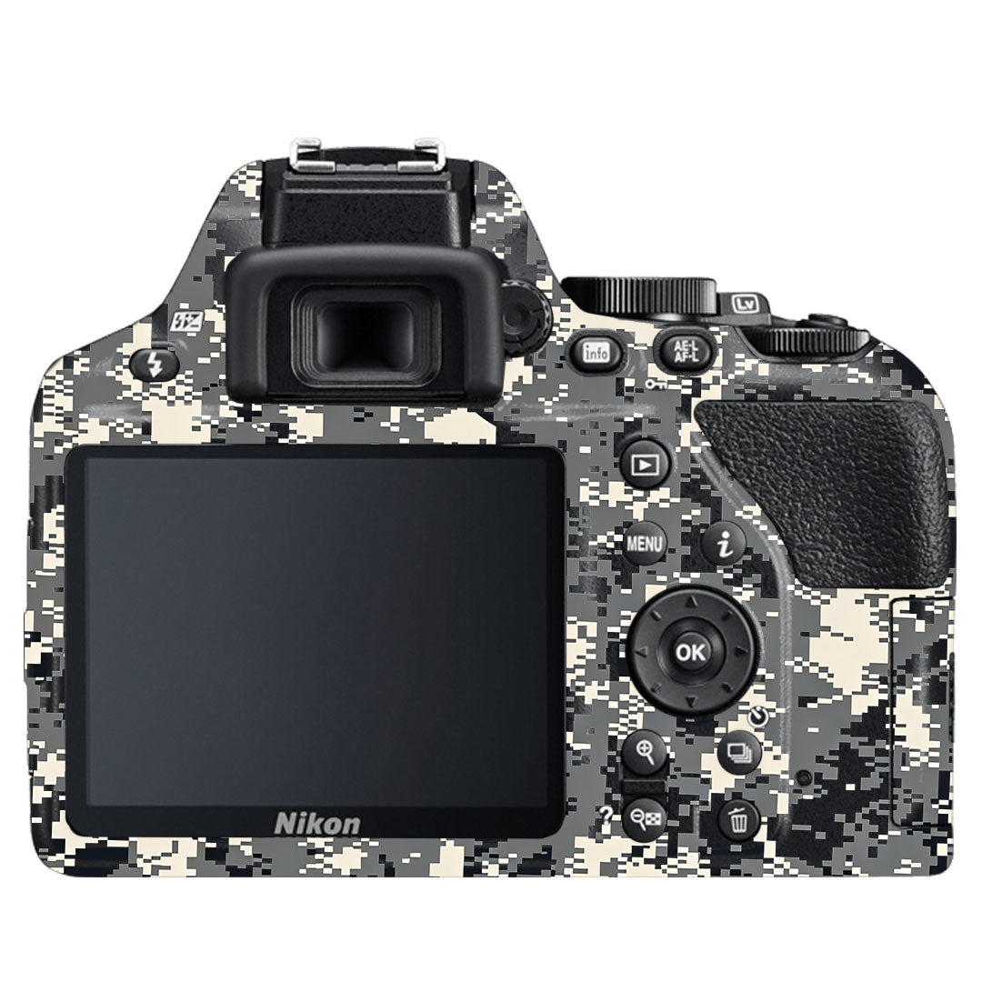 Grey Black Pixel Nikon D3500 Camera Skin