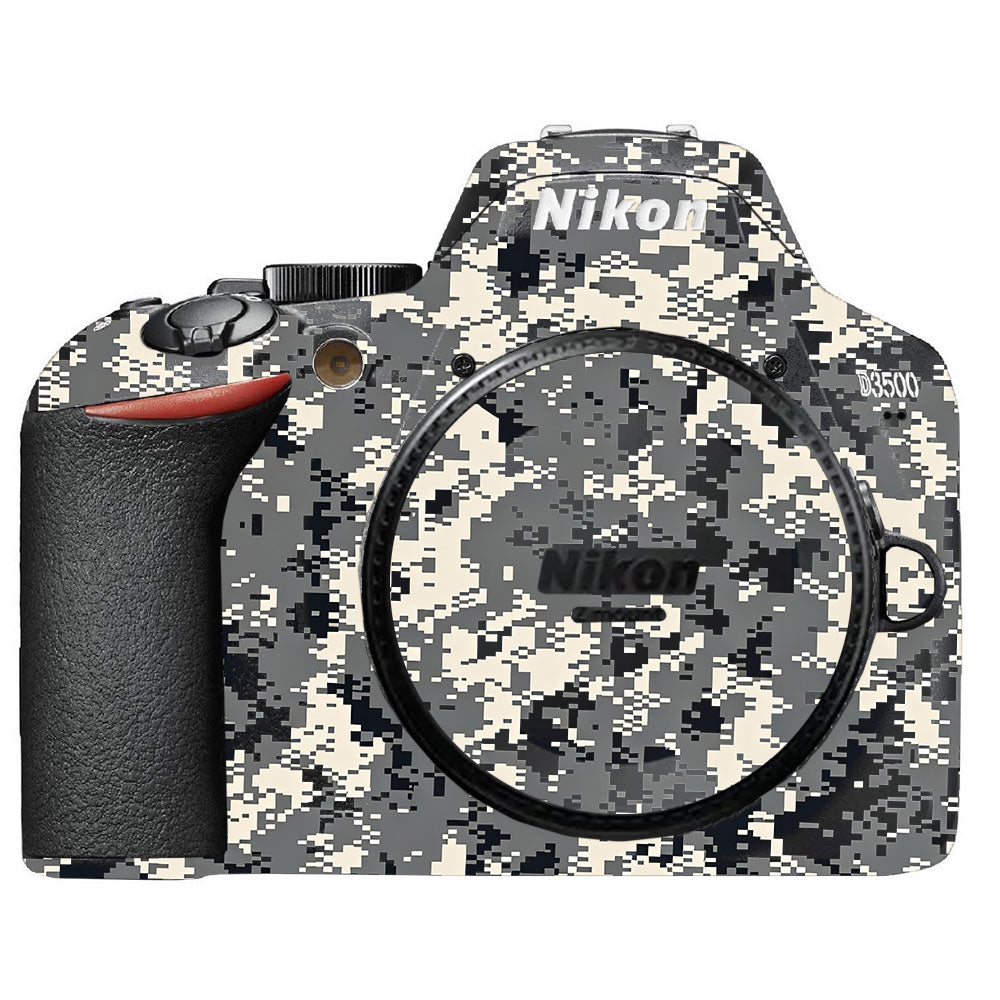 Grey Black Pixel Nikon D3500 Camera Skin