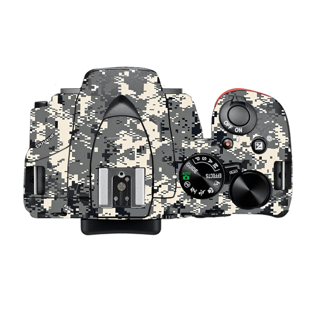 Grey Black Pixel Nikon D3500 Camera Skin