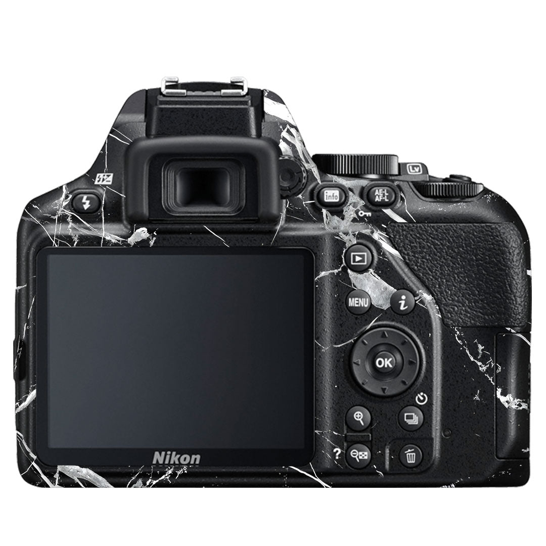 White Veins on Black Nikon D3500 Camera Skin