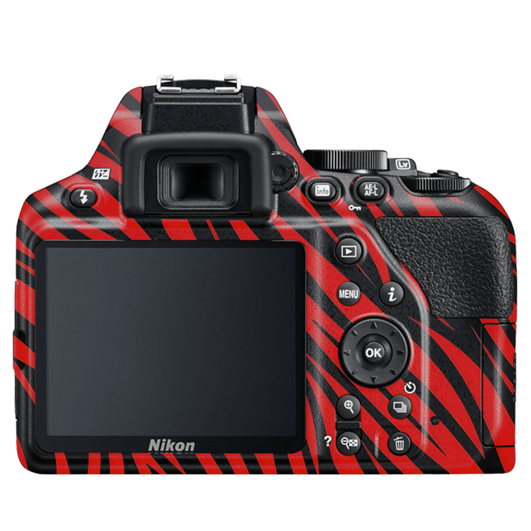Red and Black Stripes Nikon D3500 Camera Skin