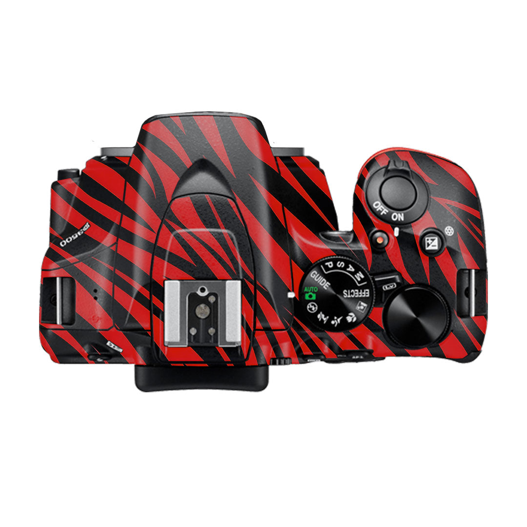 Red and Black Stripes Nikon D3500 Camera Skin