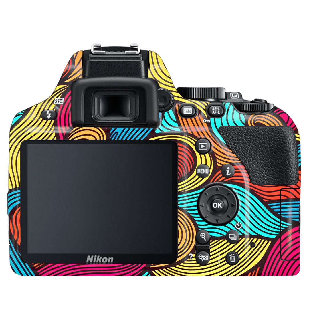 Retro Colorful Doodle Art Pattern Nikon D3500 Camera Skin