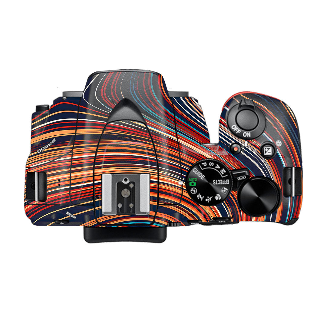 Retro Abstract Striped Swirl Nikon D3500 Camera Skin