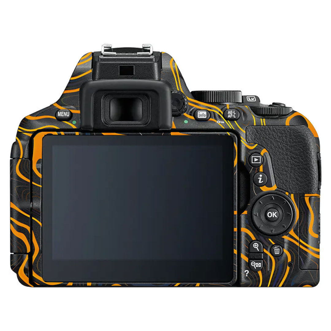 Amber Topographic Waves Nikon D5600 Camera Skin