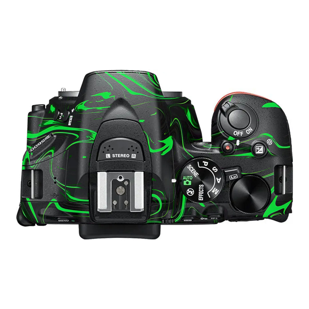 Green Liquid Pattern Nikon D5600 Camera Skin