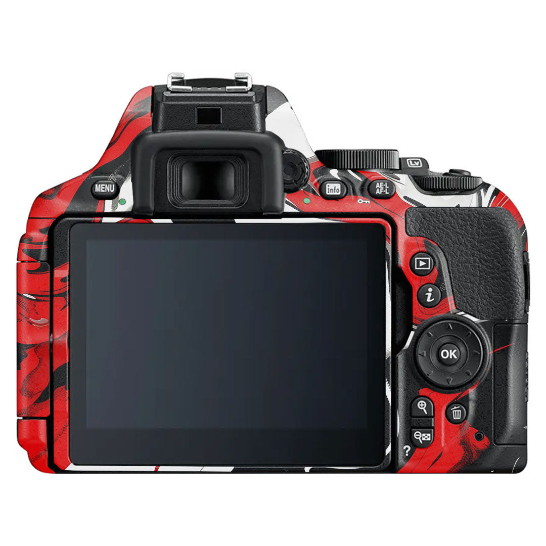 Scarlet and White Motion Nikon D5600 Camera Skin