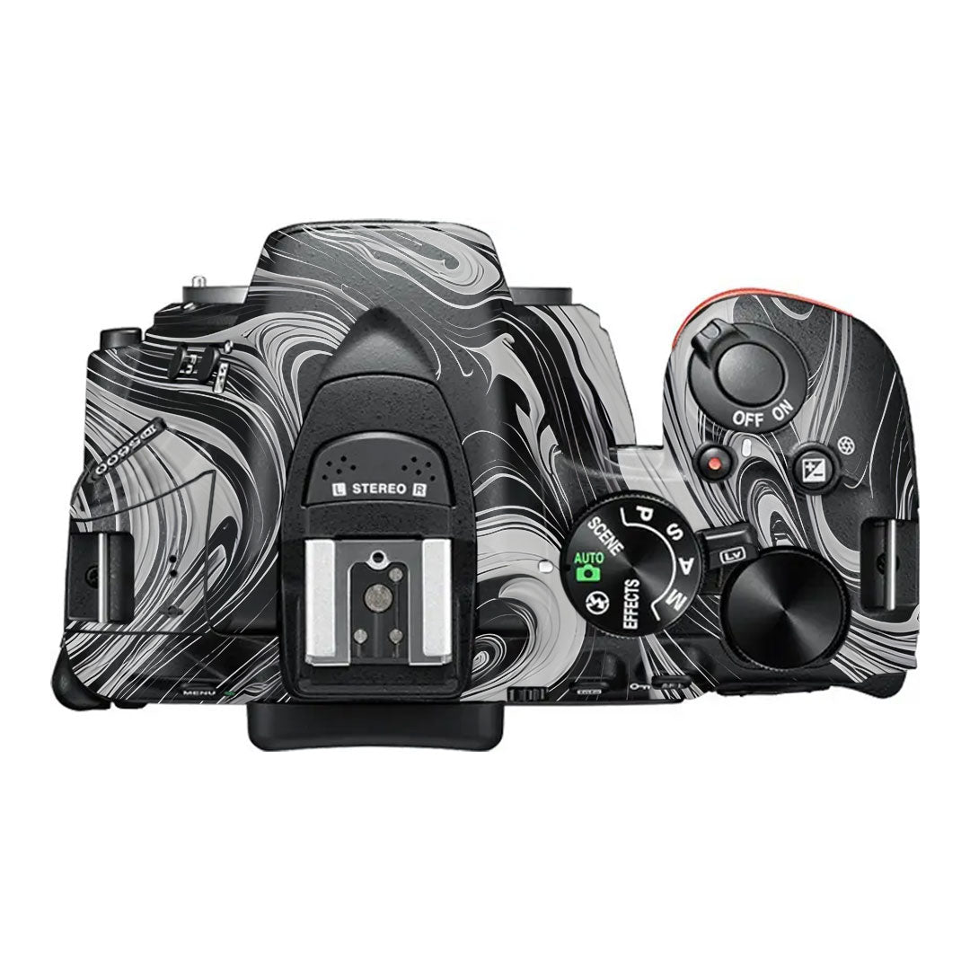 Black and White Marble Nikon D5600 Camera Skin