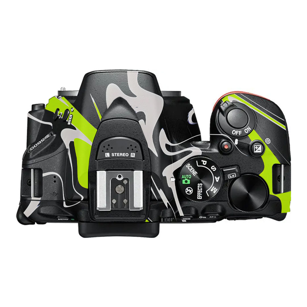 Neon Green and Black Pattern Nikon D5600 Camera Skin