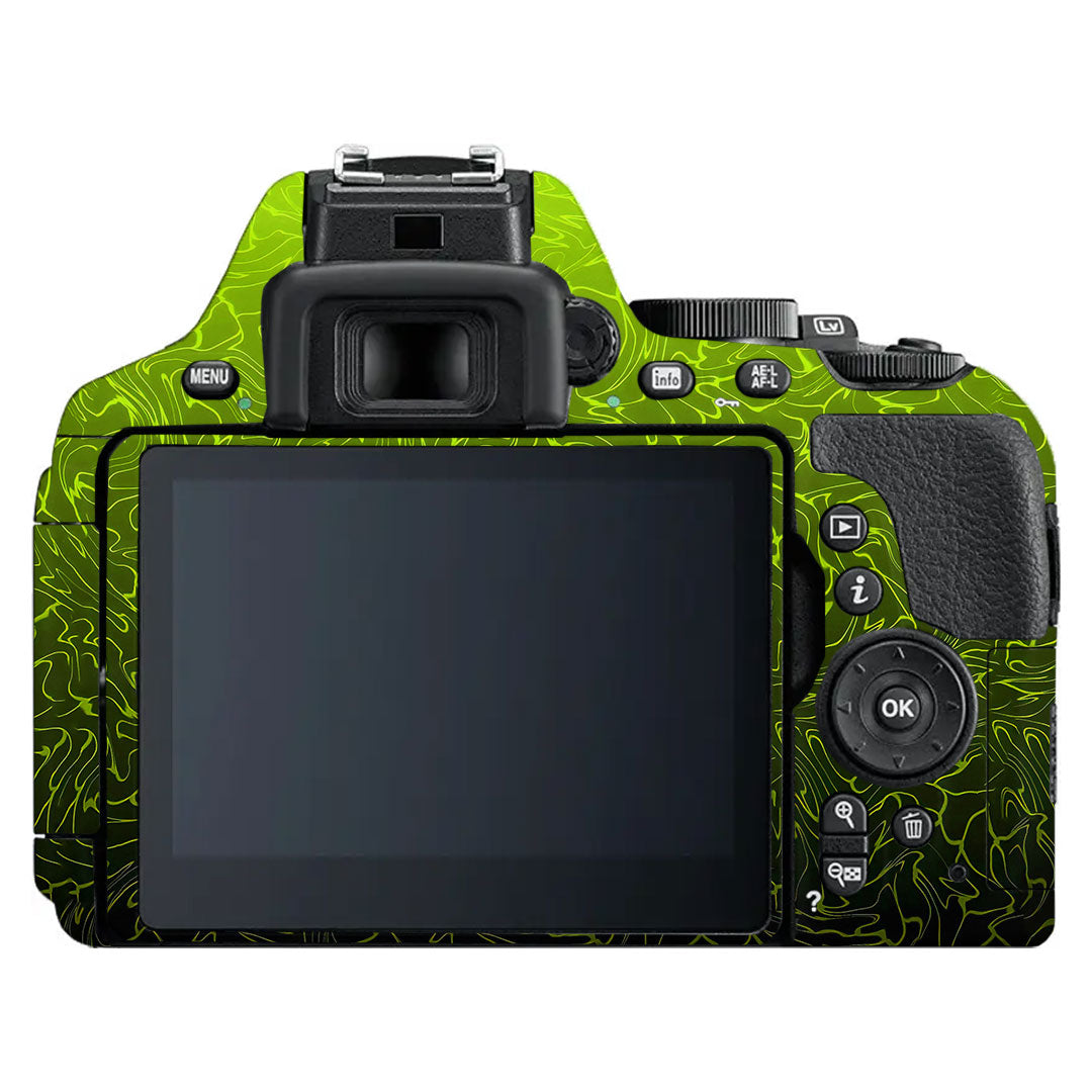 Lime Yellow to Black Gradient Nikon D5600 Camera Skin