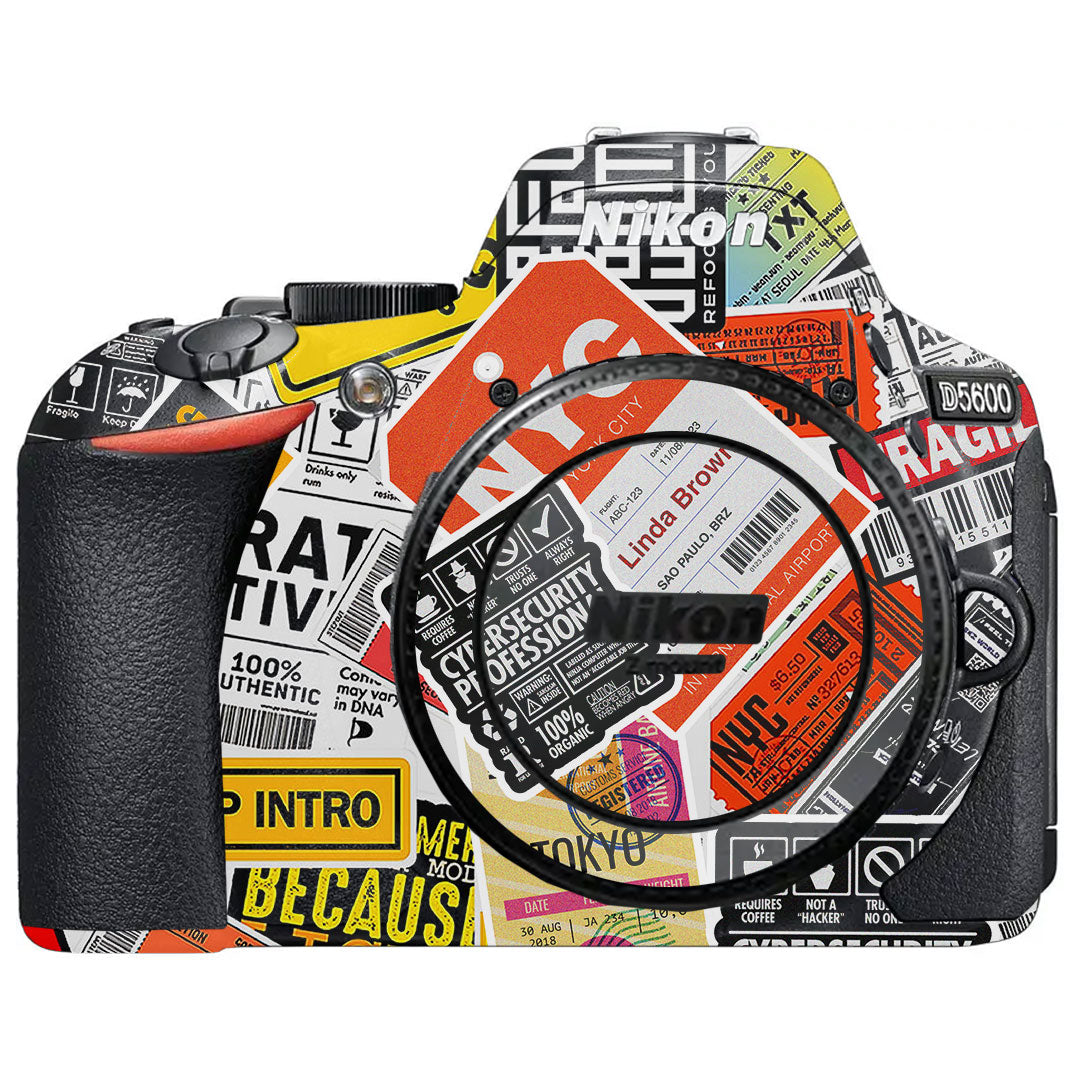 Tech Aesthetic Sticker Collage Nikon D5600 Camera Skin
