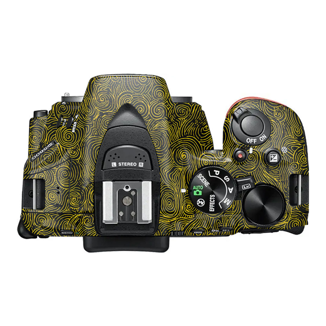 Yellow Spirals Nikon D5600 Camera Skin
