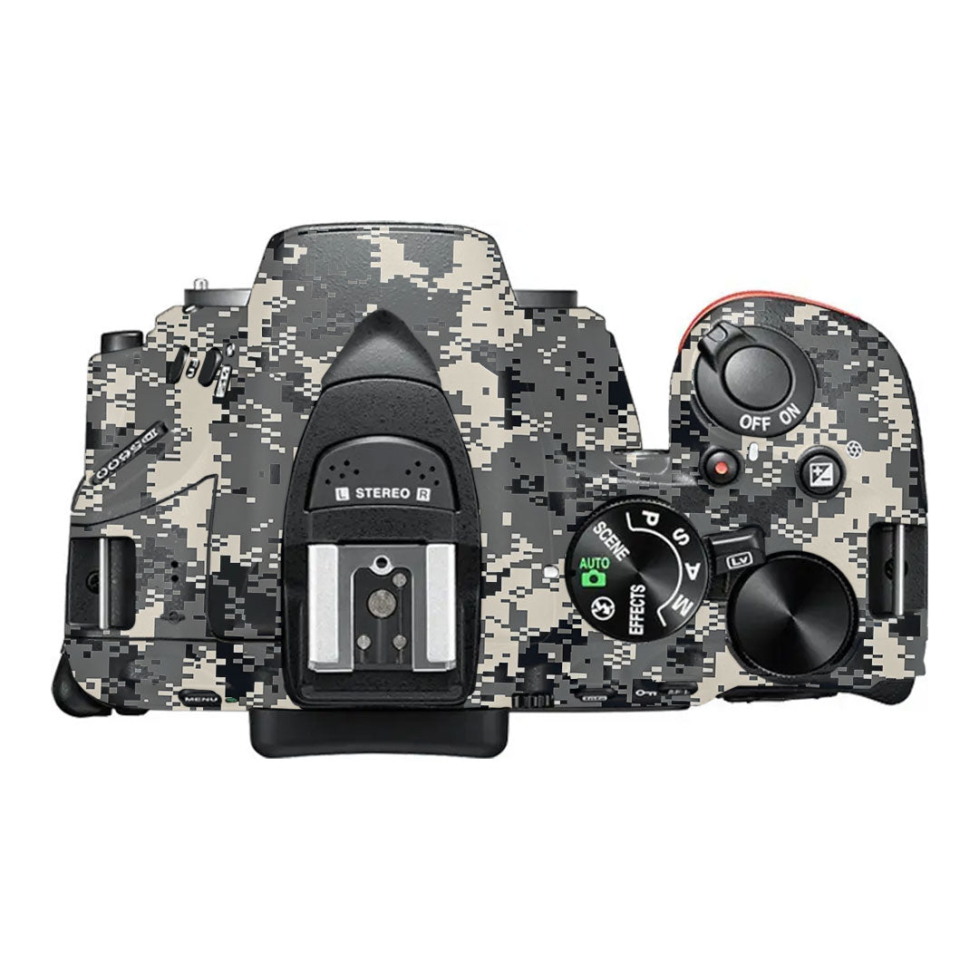 Grey Black Pixel Nikon D5600 Camera Skin