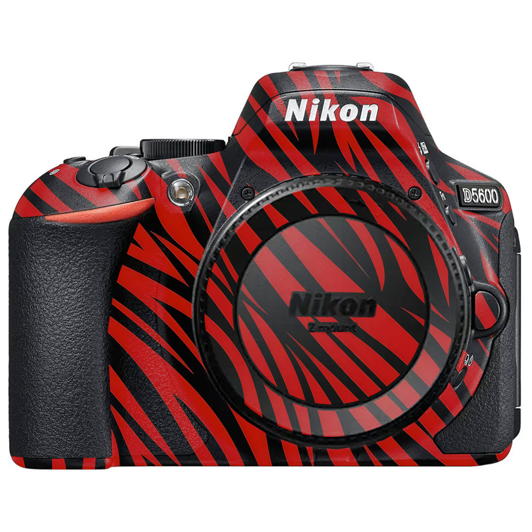 Red and Black Stripes Nikon D5600 Camera Skin