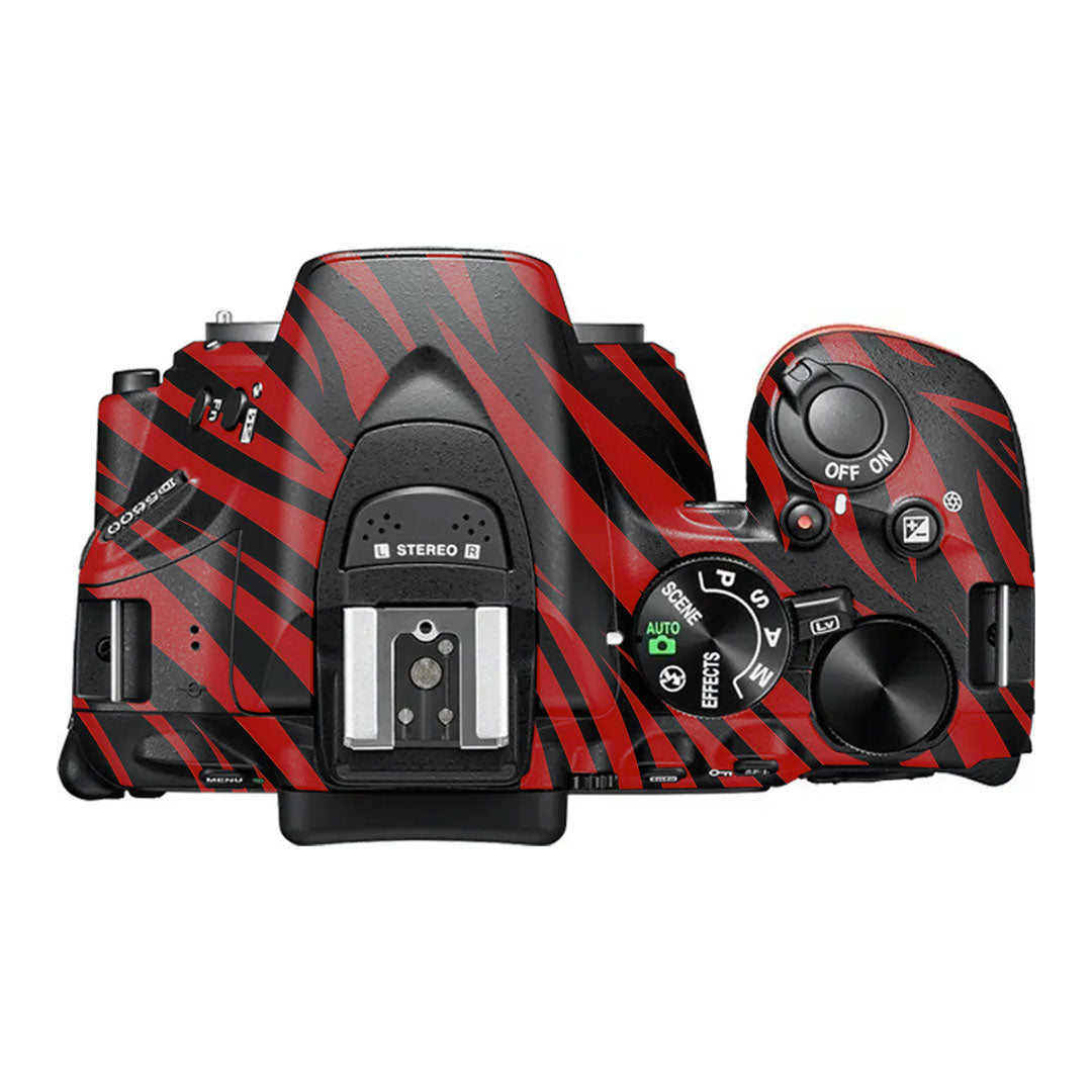 Red and Black Stripes Nikon D5600 Camera Skin