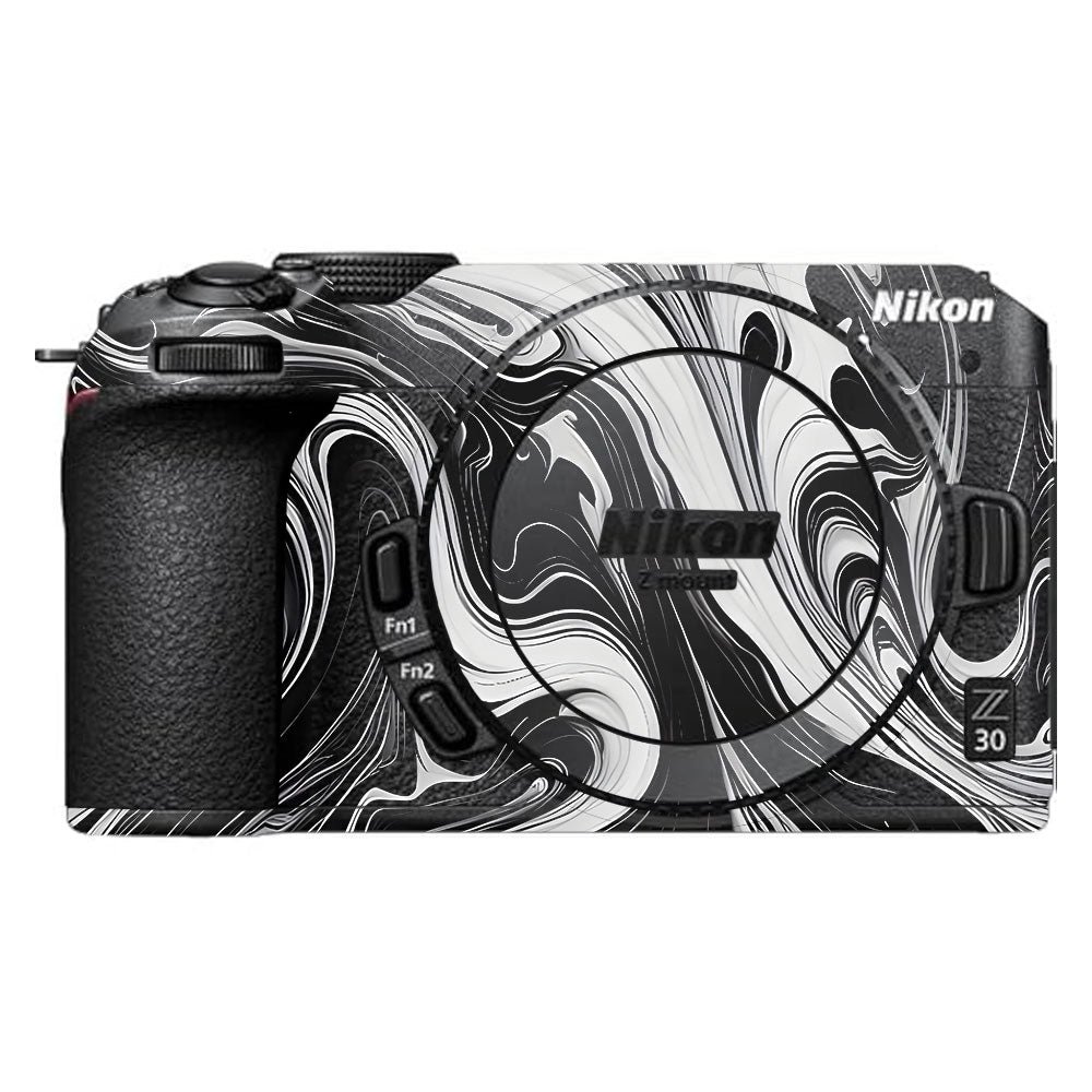 Black and White Marble Nikon Z30 Camera Skin