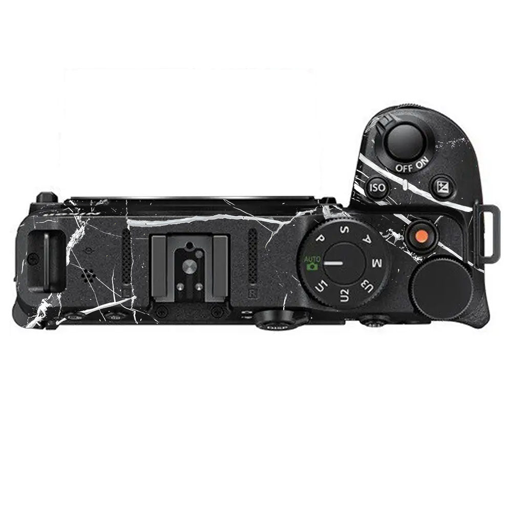 White Veins on Black Nikon Z30 Camera Skin