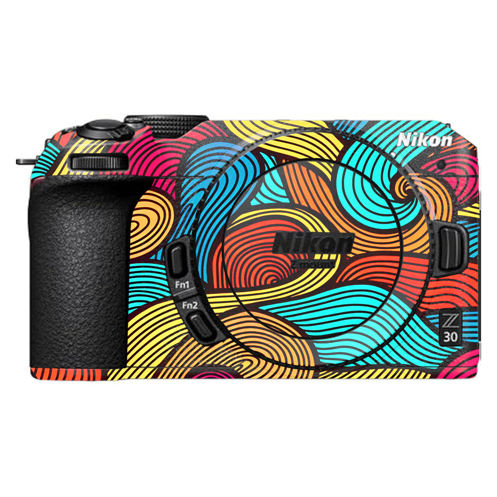 Retro Colorful Doodle Art Pattern Nikon Z30 Camera Skin