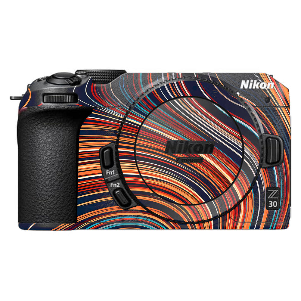 Retro Abstract Striped Swirl Nikon Z30 Camera Skin