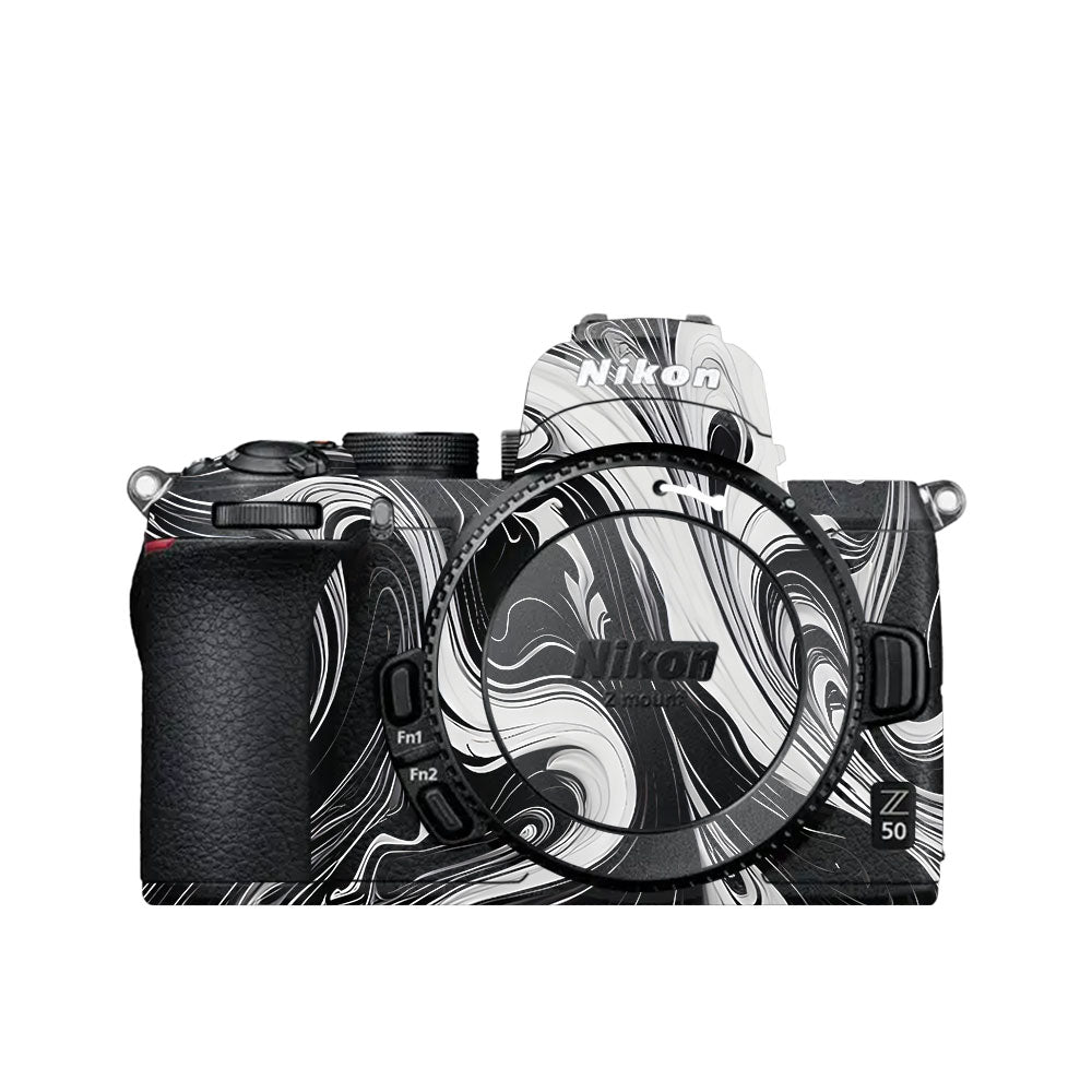 Black and White Marble Nikon Z50 Camera Skin