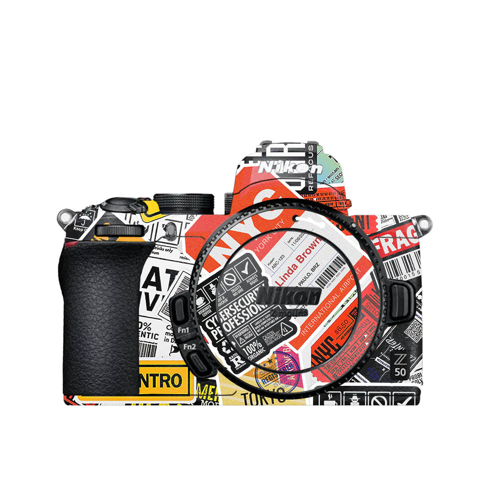 Tech Aesthetic Sticker Collage Nikon Z50 Camera Skin