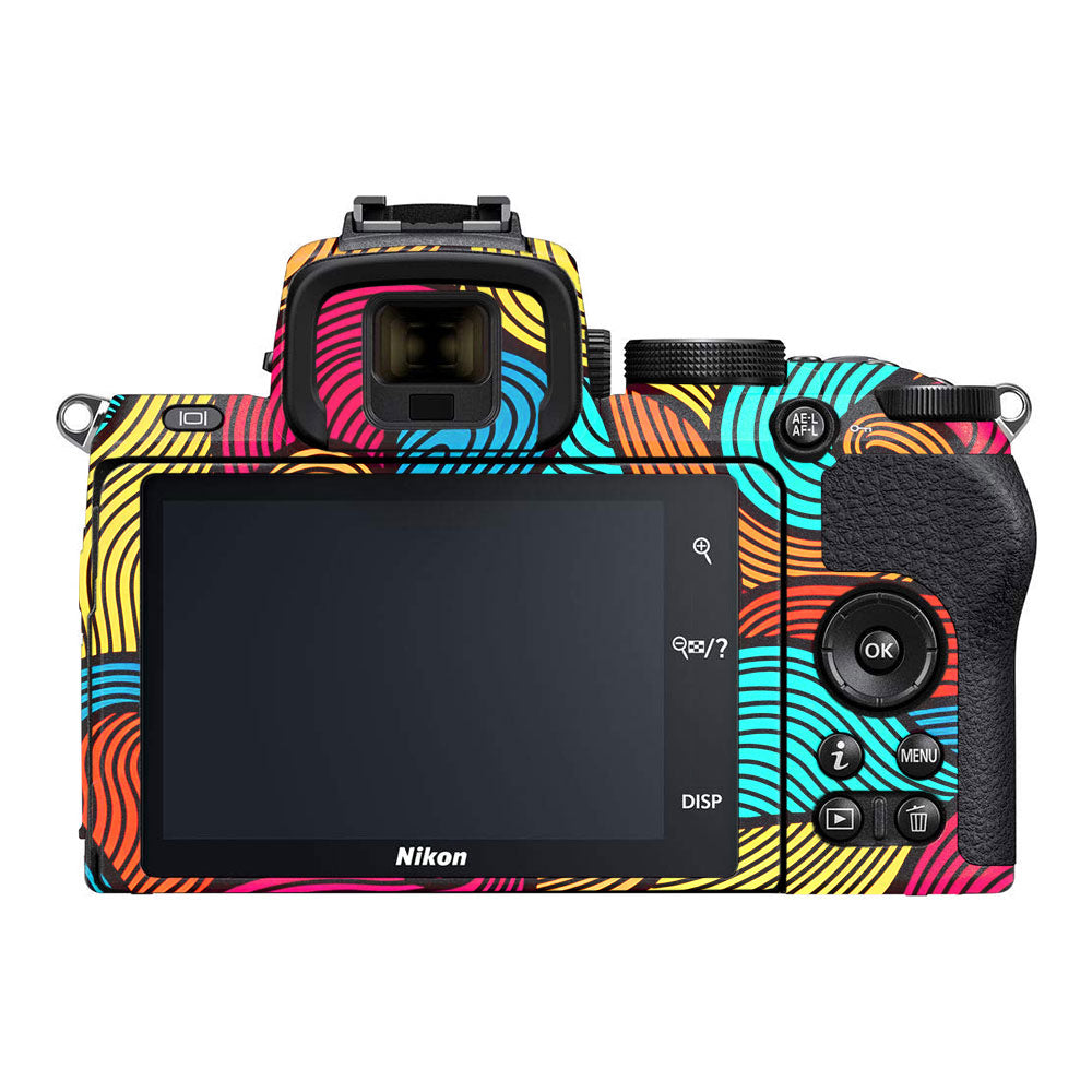 Retro Colorful Doodle Art Pattern Nikon Z50 Camera Skin
