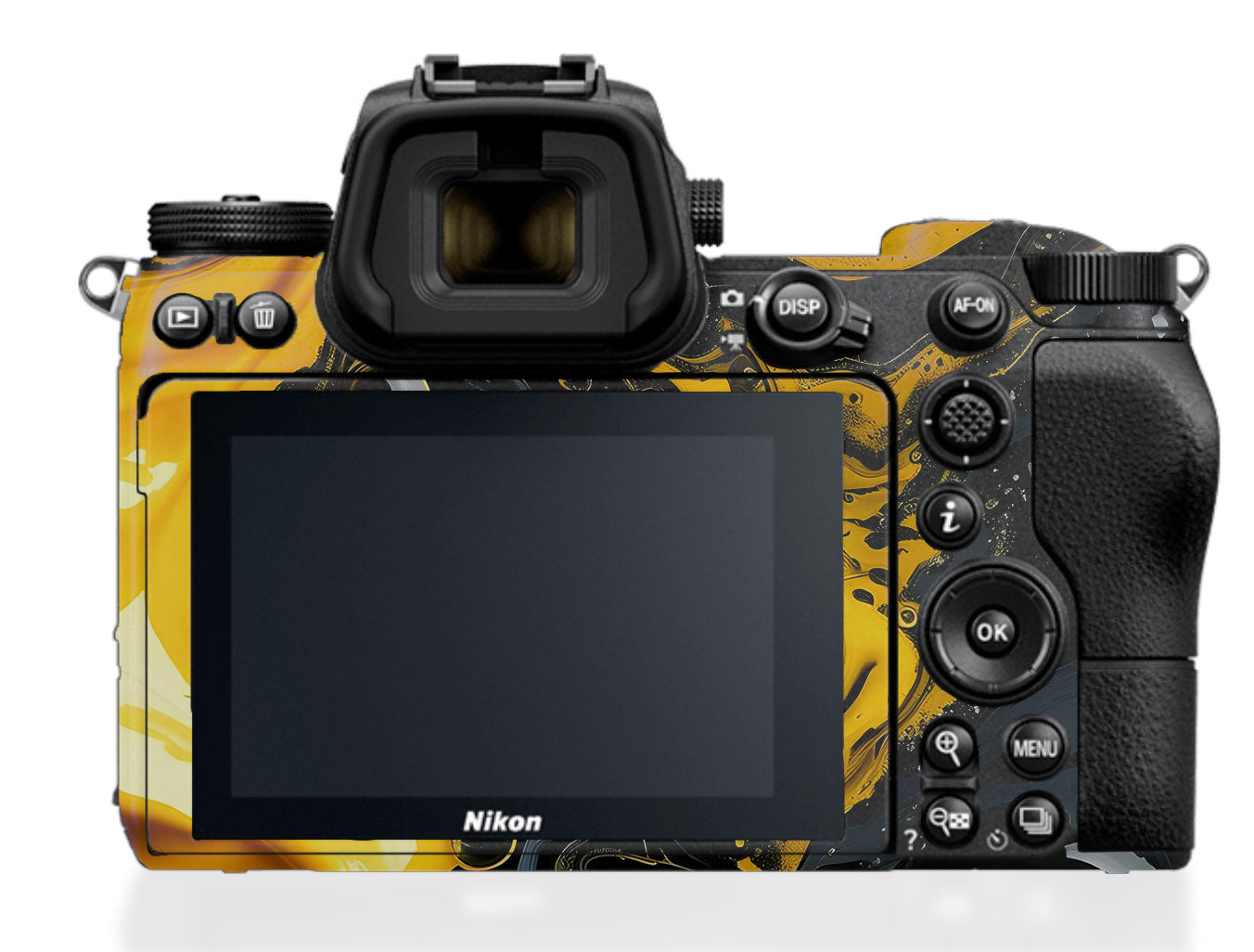 Yellow and Black Paint Swirls Nikon Z6 III Camera Skin
