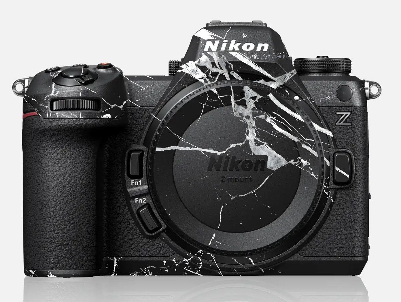 White Veins on Black Nikon Z6 III Camera Skin