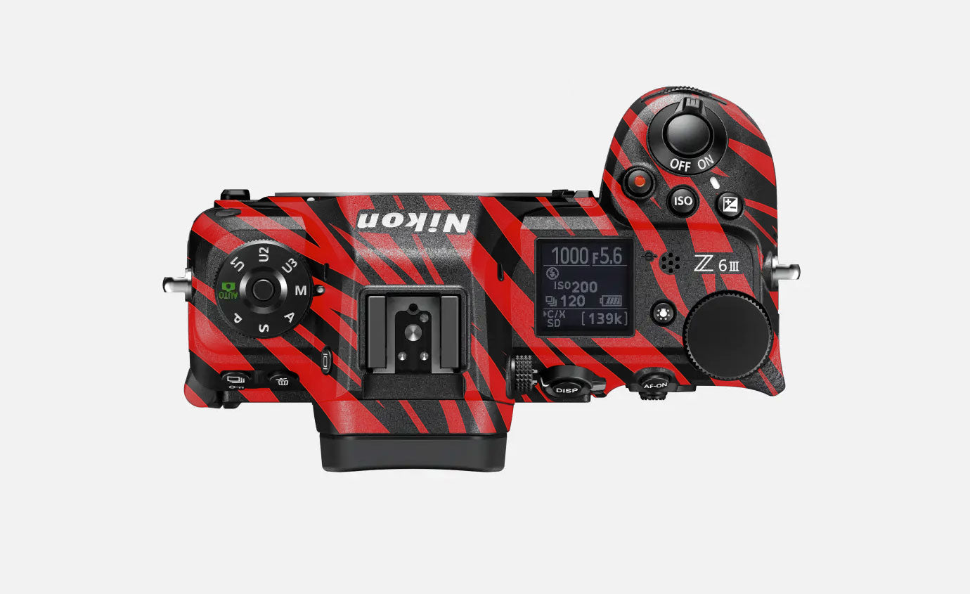 Red and Black Stripes Nikon Z6 III Camera Skin