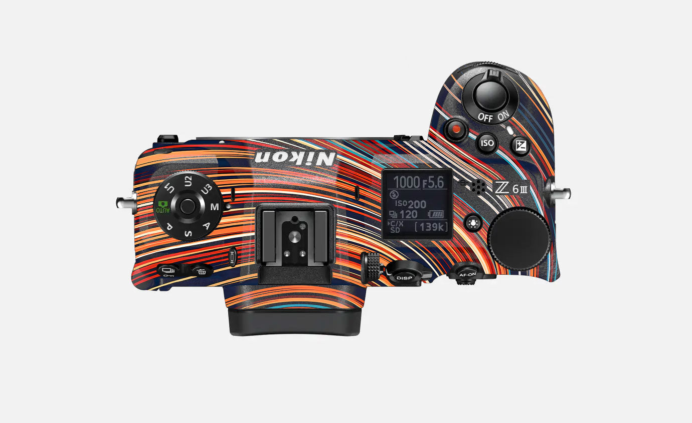 Retro Abstract Striped Swirl Nikon Z6 III Camera Skin