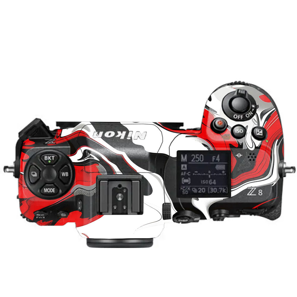 Scarlet and White Motion Nikon Z8 Camera Skin